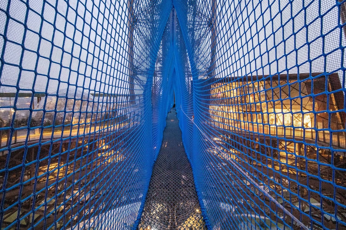 Vista desde el interior de la pasarela de red